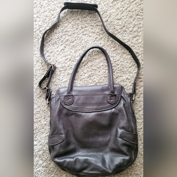 Colleen Cordero Handstudded Messenger Crossbody Brown Leather Shoulder Bag - Picture 11 of 14